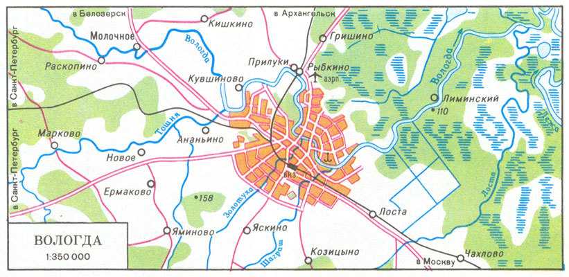 Карты вологды (россия). подробная карта вологды на русском языке с отелями и достопримечательностями