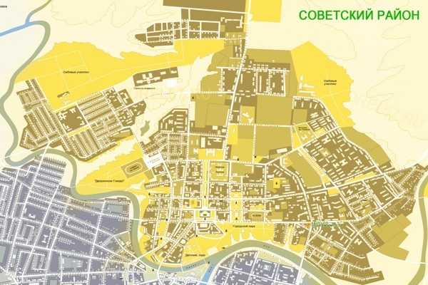 Подробная карта Орла на русском языке с отмеченными достопримечательностями города. Орёл со спутника