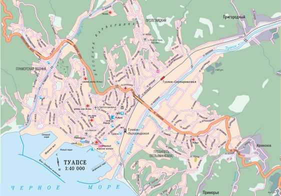 Карта поселка городского типа новомихайловский в краснодарского края