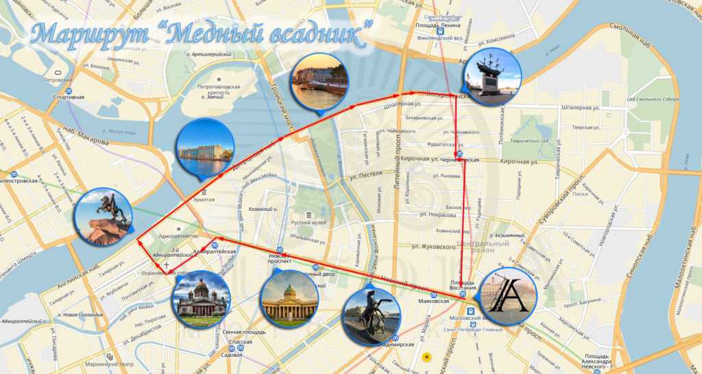 Карта с достопримечательностями питера и метро. фото и описание, самостоятельный маршрут для туриста