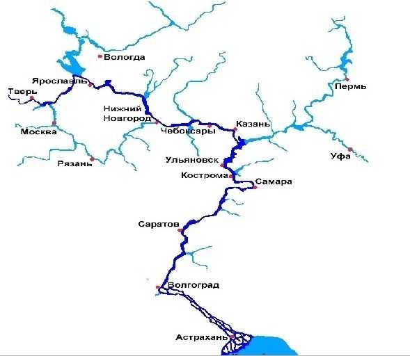 Река волга на карте: города, притоки, история, достопримечательности