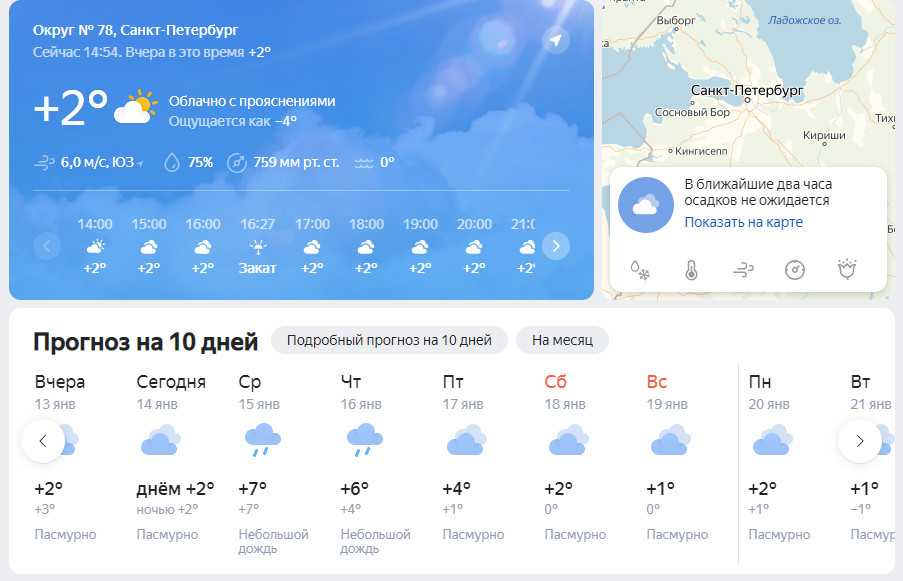 Петербург погода ближайшие дни