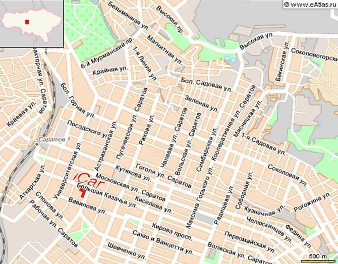 Карта саратова с улицами и домами