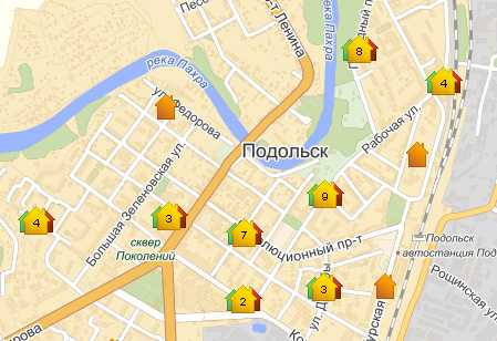 Карты подольска (россия). подробная карта подольска на русском языке с отелями и достопримечательностями