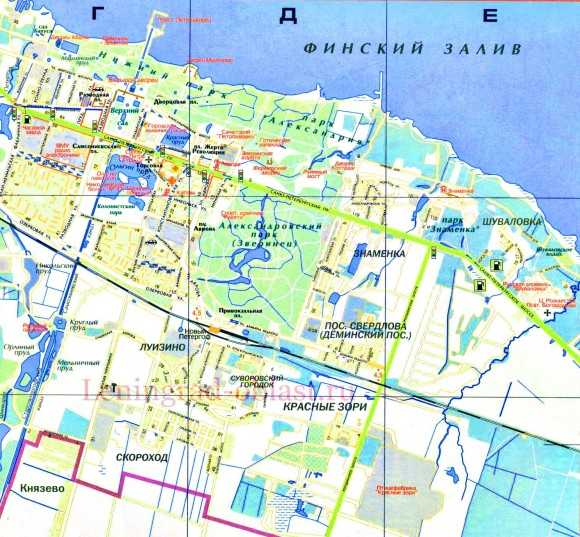 О карте петергофа: улицы, номера домов, достопримечательности петродворца