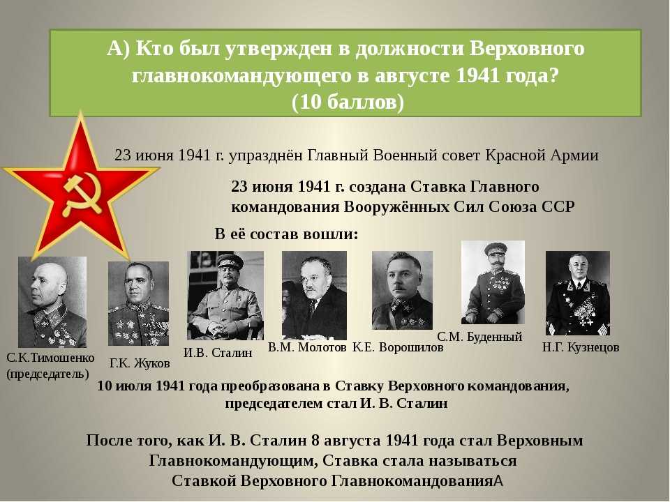 Особая судьба россии. Участники второй мировой войны. Главнокомандующие в первой мировой войне. Советские главнокомандующие. Главнокомандования в июне 1941.