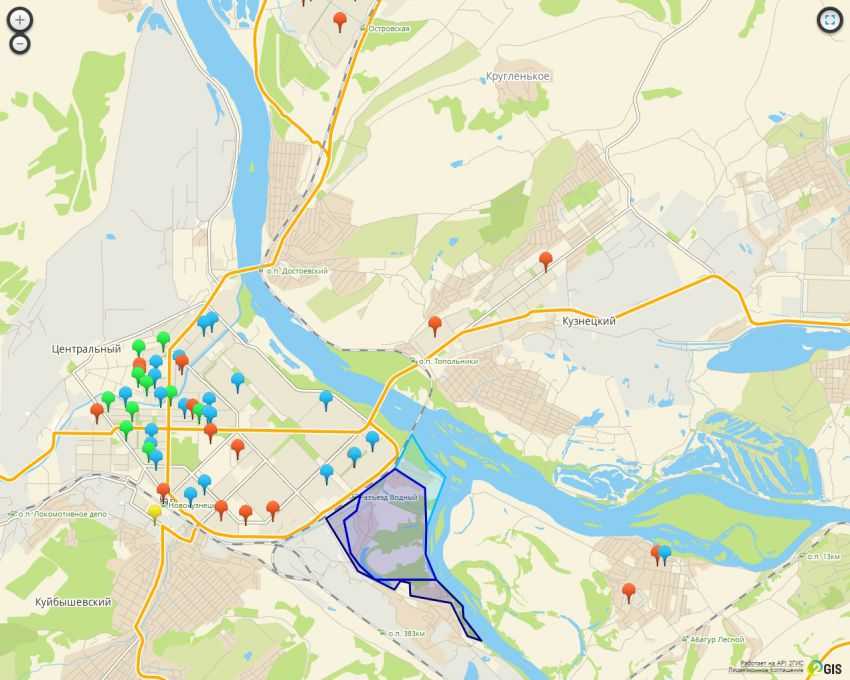 Подробная карта новокузнецк  2021 2020 года  с улицами номерами домов, населенными пунктами, участками.