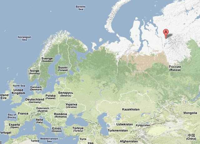 Подробная карта Норильска на русском языке с отмеченными достопримечательностями города. Норильск со спутника