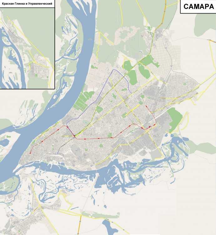 Подробная карта Самары на русском языке с отмеченными достопримечательностями города. Самара со спутника