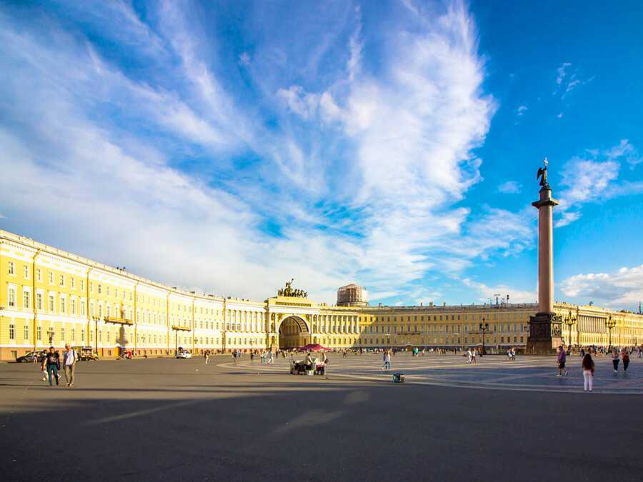 Дворцовая площадь санкт-петербурга: ансамбль, александрийская колонна, эрмитаж и главный штаб