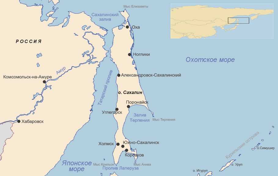 Карта южно-сахалинска