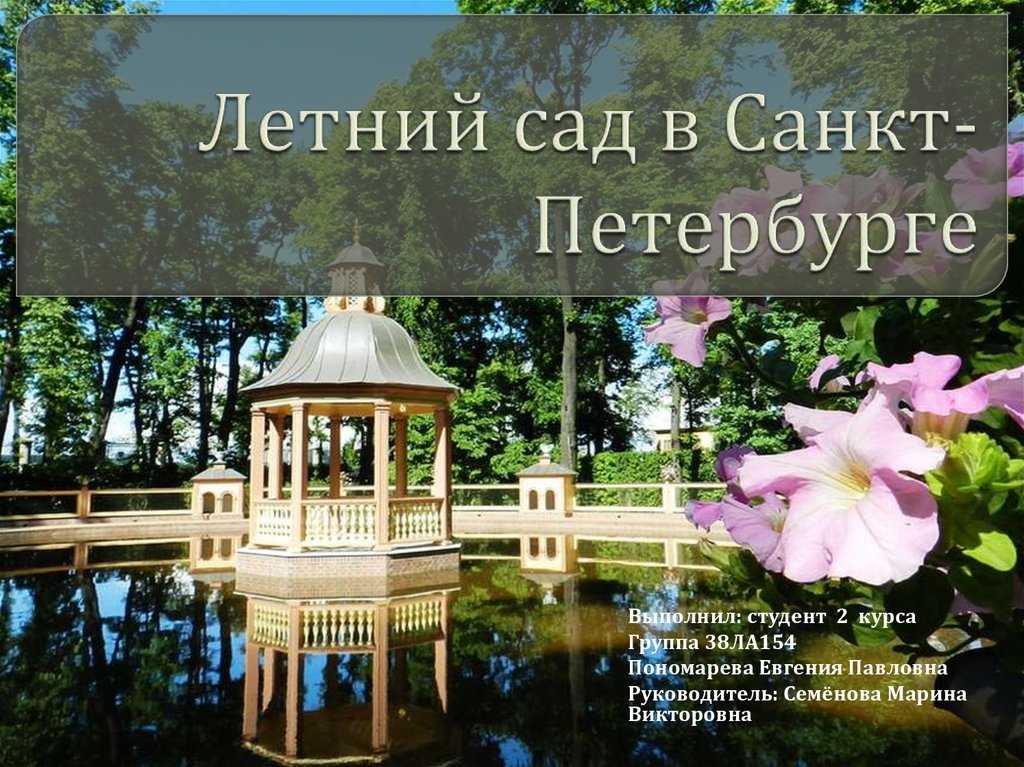 Летний сад в санкт-петербурге что это и его история