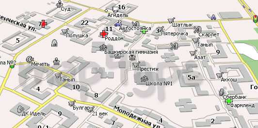 Карта туймазов с улицами