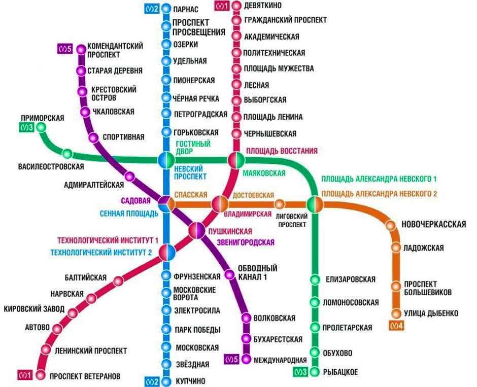 Карта метро г санкт петербурга - 84 фото