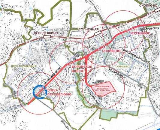 Карта района новопеределкино